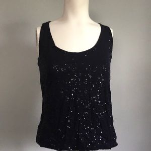 Navy sequin tank